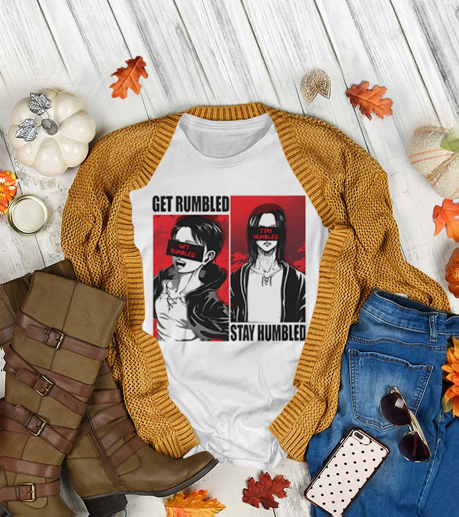 Get Rumbled Stay Humbled Attack On Titan Manga Characters T-Shirt