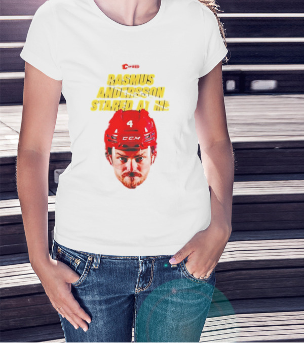 C Of Red Rasmus Andersson Stared At Me CCM Red Helmet Number 4 T-Shirt