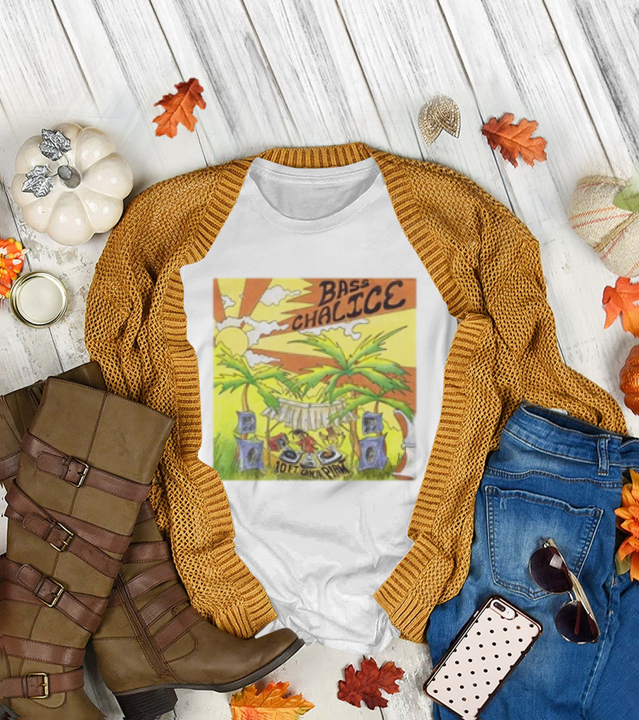 10 Ft Ganja Plant Bass Chalice Palm Trees Sunrise Speakers T-Shirt