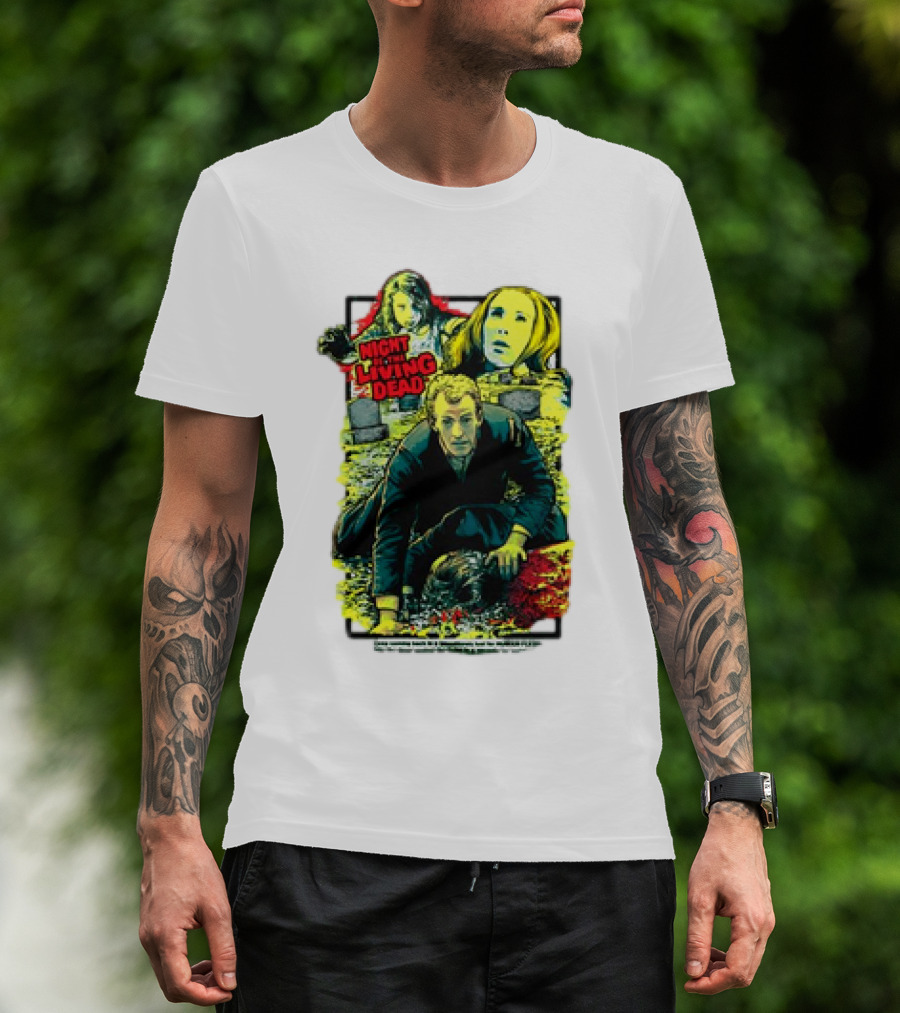 Night Of The Living Dead Classic Horror Scene With Surrounded By Death Faces T-Shirt