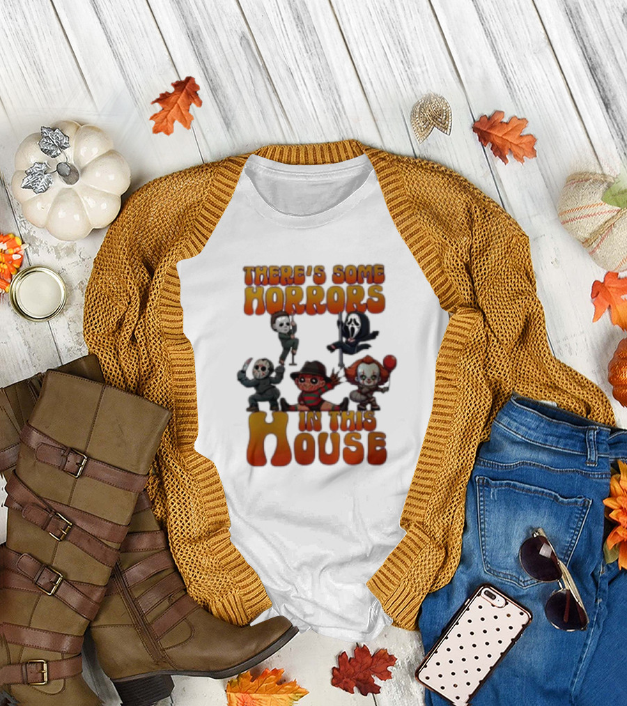 There’s Some Horrors In This House Masked Figures and Balloons T-Shirt