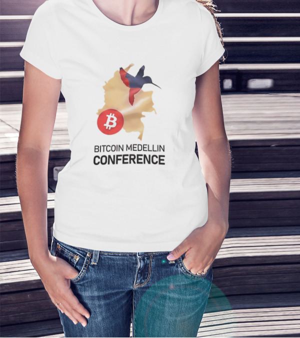 Bitcoin Medellin Conference Colombia Map Hummingbird T-Shirt