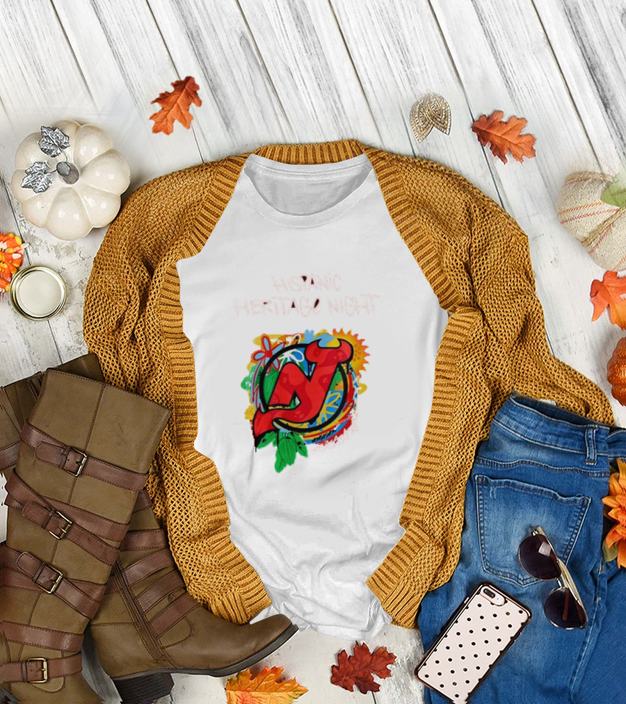 New Jersey Devils Hispanic Heritage Night 2024 Fiesta Colors T-Shirt