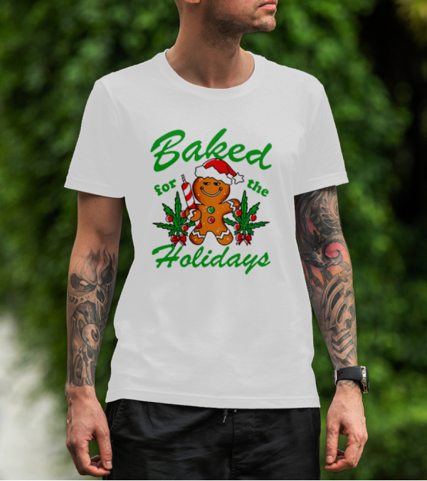 Baked For The Holidays Gingerbread Christmas Santa Hat T-Shirt