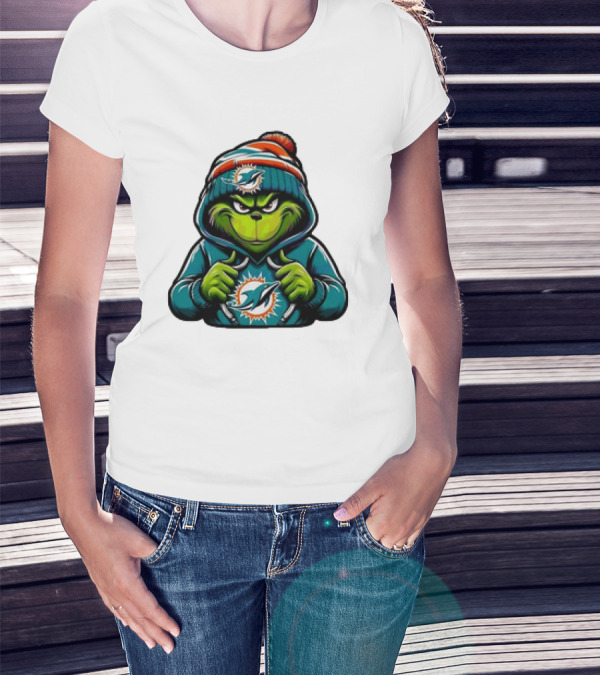 Retro Grinch Miami Dolphins NFL Hoodie Character T-Shirt