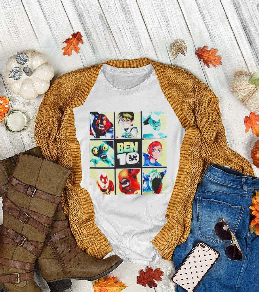 Ben 10 Cartoon Characters Collage T-Shirt
