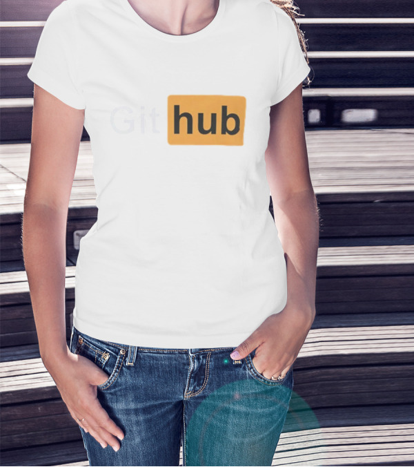 Git Hub Text With Yellow Highlight T-Shirt