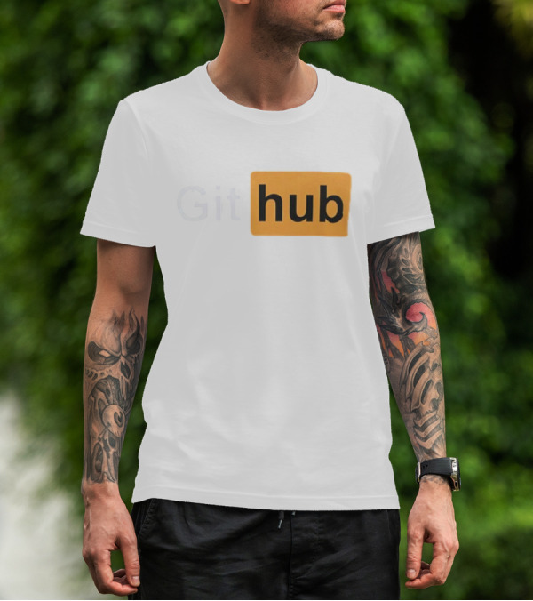 Git Hub Text With Yellow Highlight T-Shirt