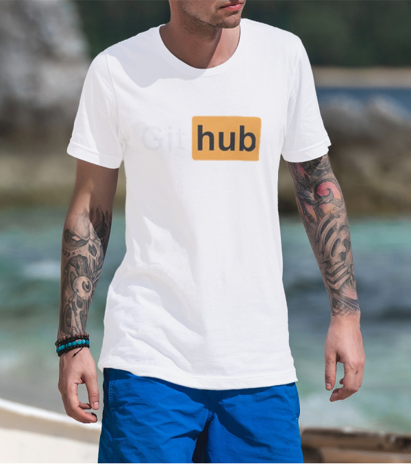 Git Hub Text With Yellow Highlight T-Shirt