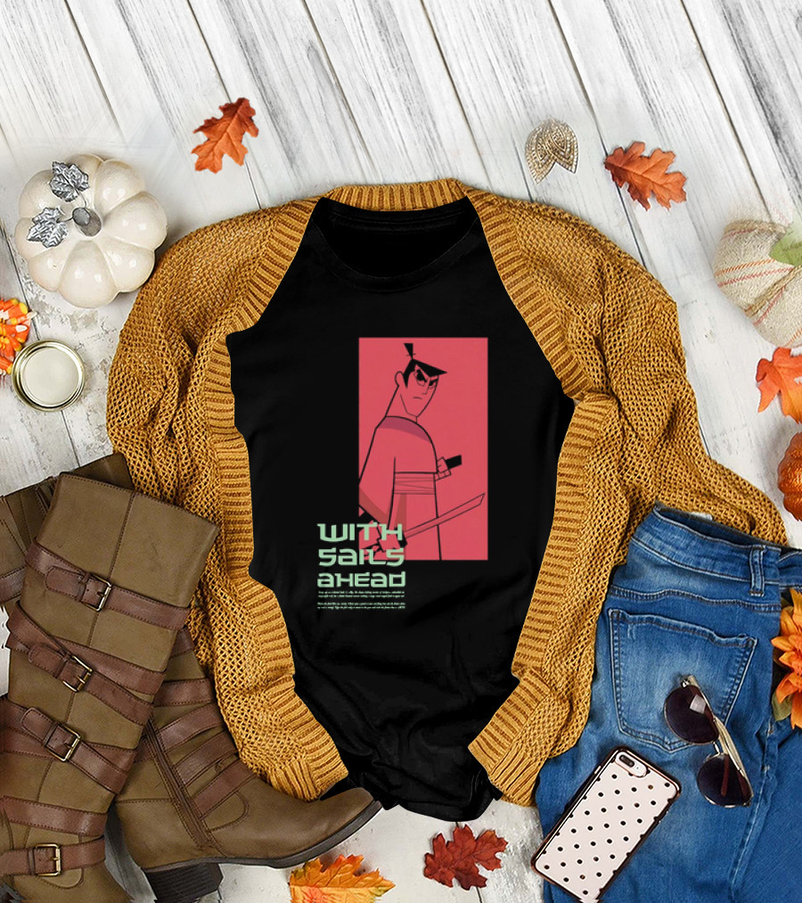 Samurai Jack With Sails Ahead Retro Style Fan T-Shirt
