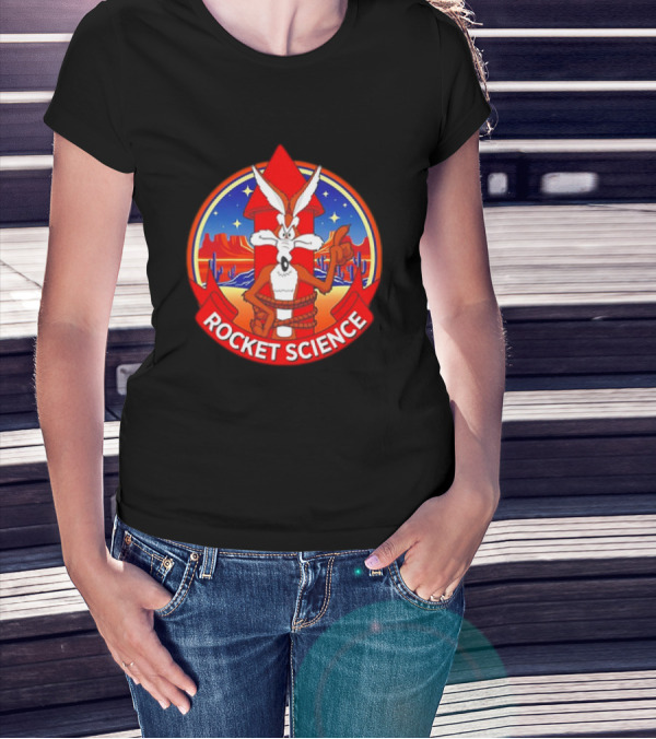 Wile E. Coyote Rocket Science Desert Cactus Scene T-Shirt