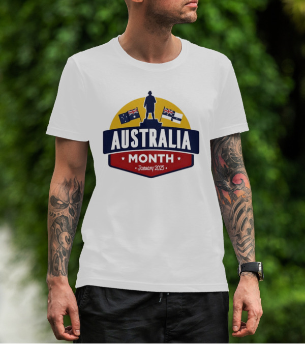Australia Month Celebration January 2025 With Flags T-Shirt