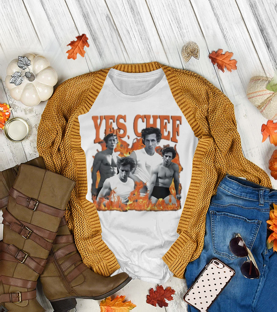 Yes Chef Jeremy Allen White Fire Montage T-Shirt