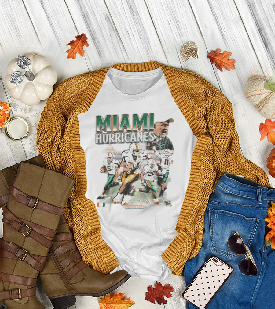 Miami Hurricanes 2001 National Champions Football Team Players and Coach T-Shirt