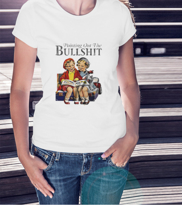 Pointing Out The Bullshit Vintage Comic Style Kids Reading Book T-Shirt