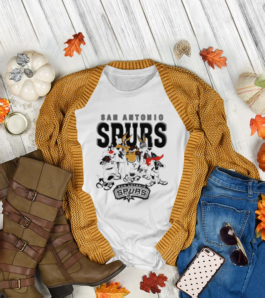 San Antonio Spurs Looney Tunes NBA Basketball Characters T-Shirt
