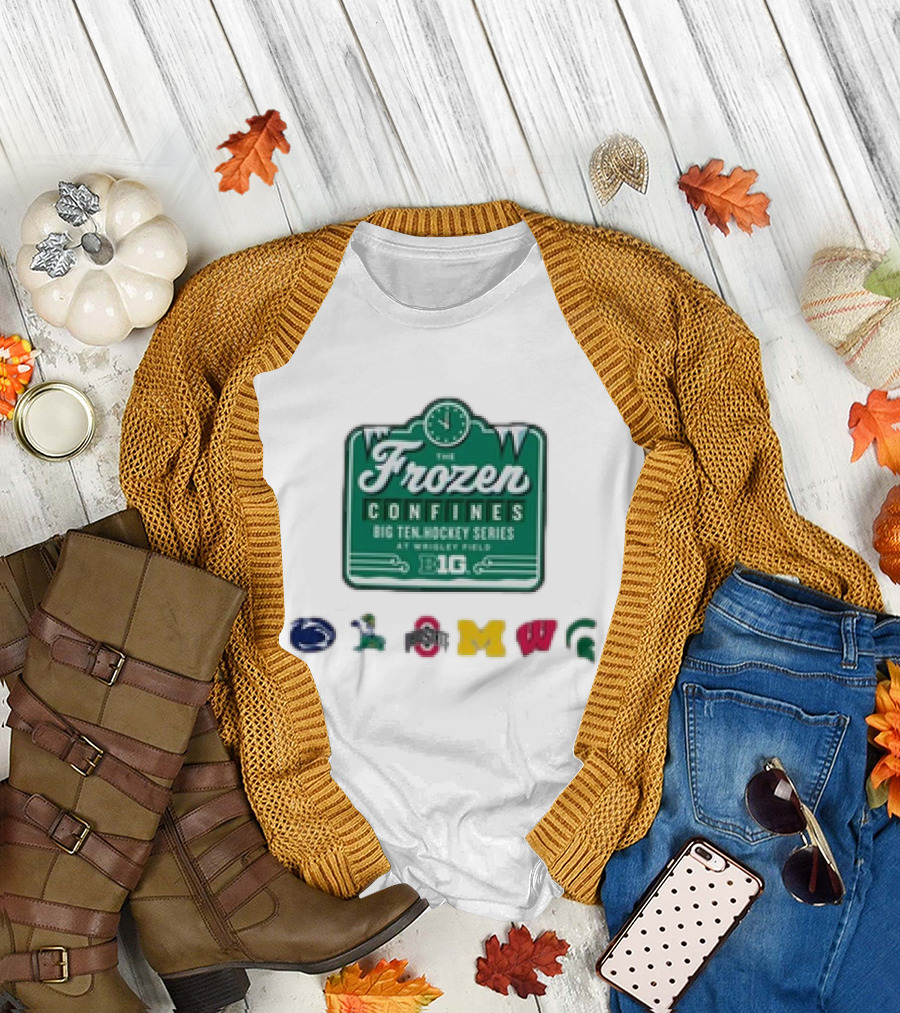 The Frozen Confines Big Ten Hockey Series at Wrigley Field 2025 Penn State Notre Dame Ohio State Michigan Wisconsin Michigan State T-Shirt