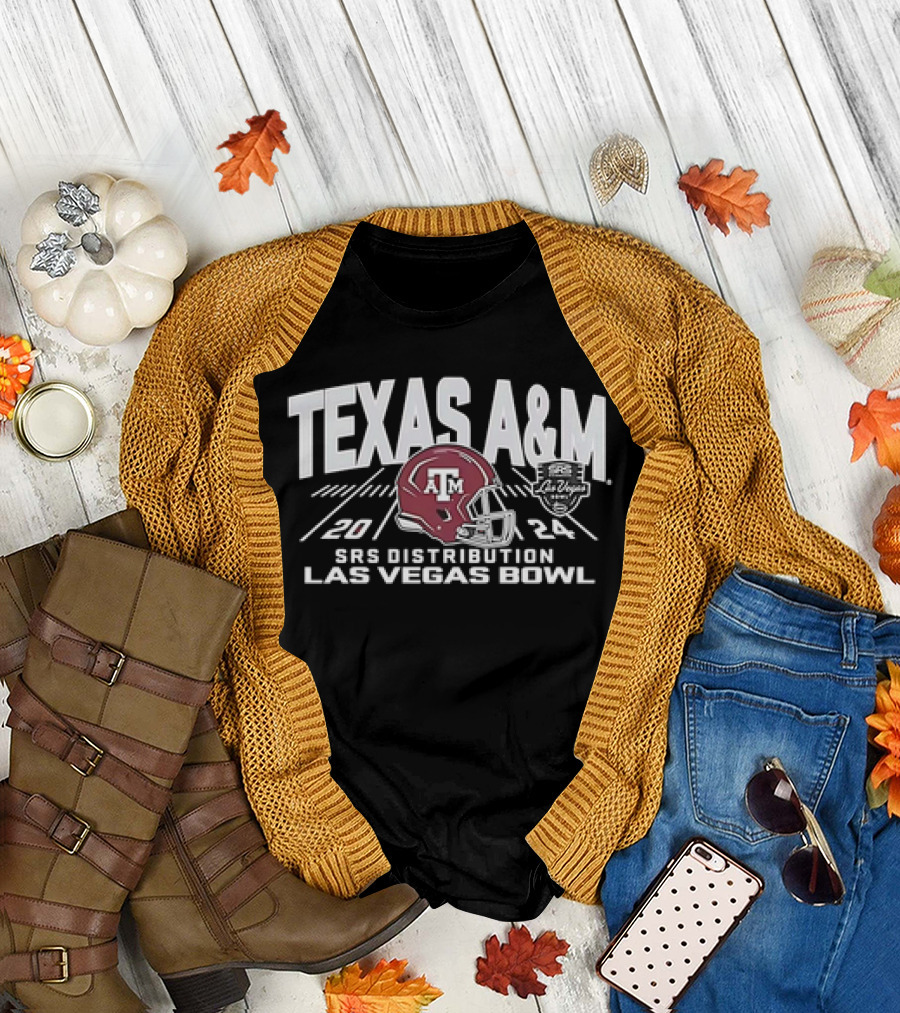 Texas A&M Aggies 2024 SRS Distribution Las Vegas Bowl Football Helmets T-Shirt