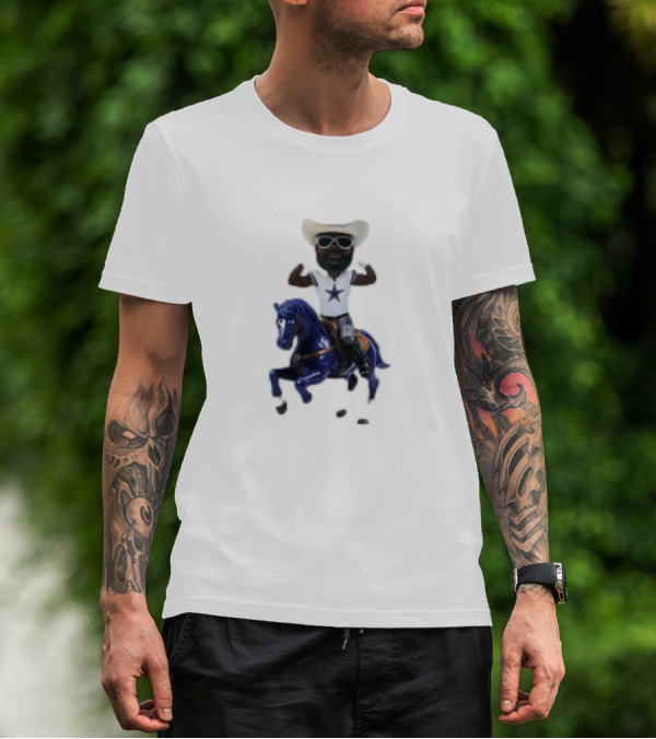 Dallas Cowboys Bobblehead With Cowboy Hat Riding Horse T-Shirt