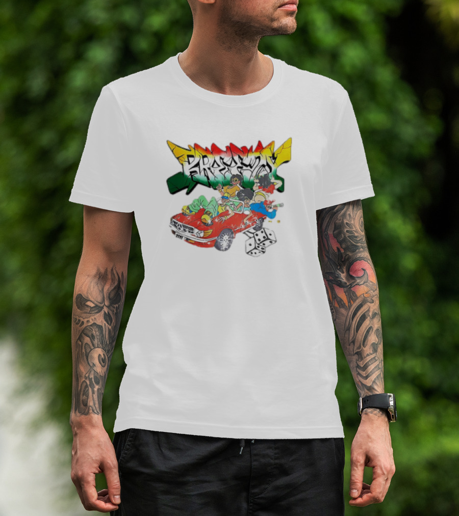 Breezy South Africa Cartoon Car Dice T-Shirt