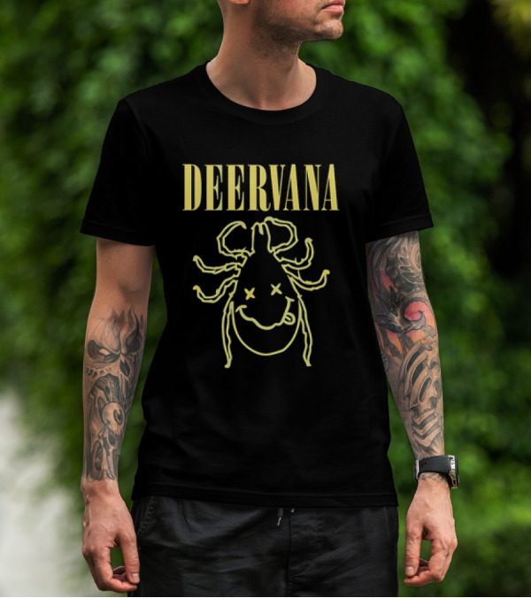 Deervana Grunge Smile Nirvana-Inspired T-Shirt