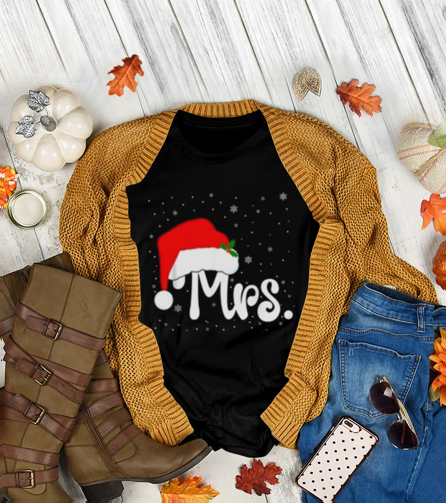 Mrs Santa Claus Christmas Matching Couples T-Shirt