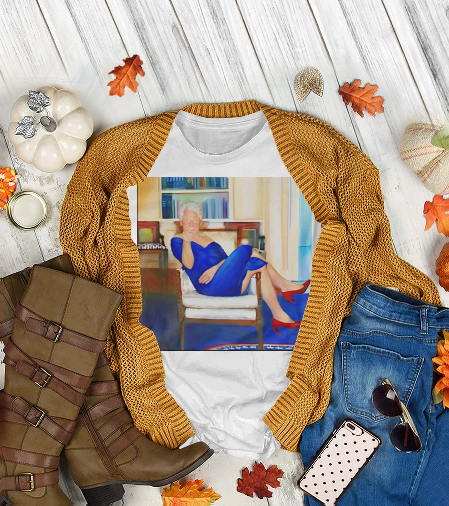 Bill Clinton Blue Dress Red Heels Painting T-Shirt