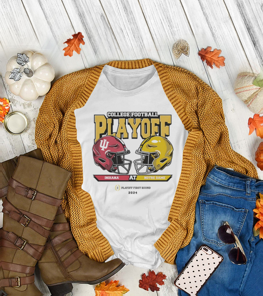 College Football Playoff 2024 Indiana vs Notre Dame First Round Matchup T-Shirt
