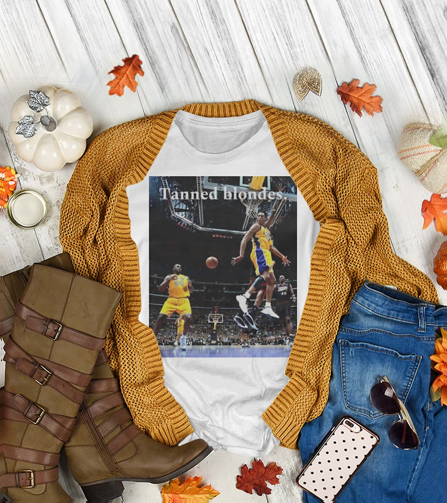 Shaquille O’Neal and Kobe Bryant Los Angeles Lakers 2001 NBA Finals Tanned Blondes T-Shirt