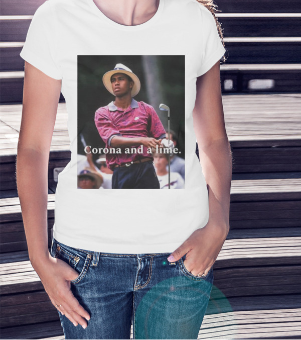 Tiger Wood Corona And A Lime Golf Style Event T-Shirt