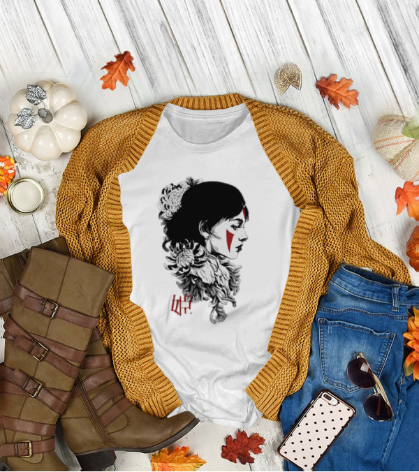 Princess Mononoke San Chrysanthemum Japanese Kanji T-Shirt