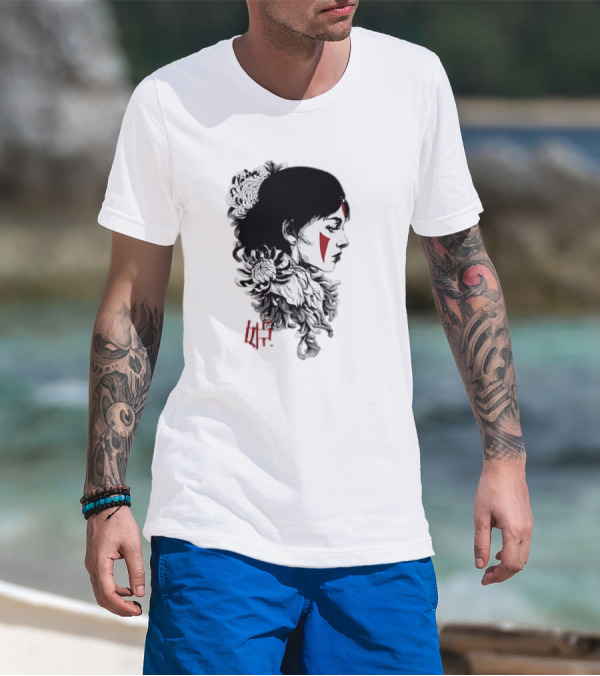 Princess Mononoke San Chrysanthemum Japanese Kanji T-Shirt