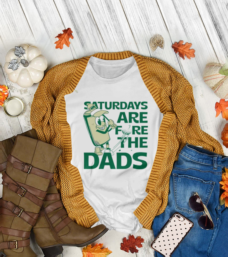 Saturdays Are Fore the Dads Golf Cartoon Golfer T-Shirt