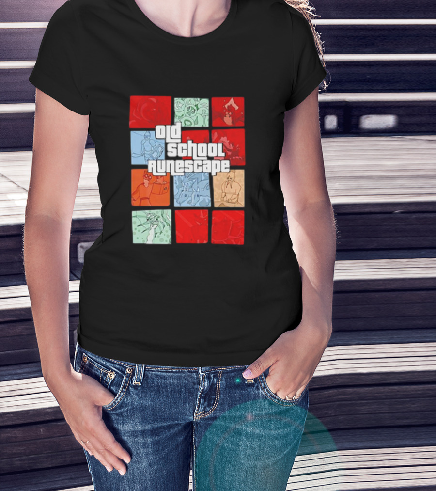 Old School RuneScape Pixel Art Character Collage T-Shirt