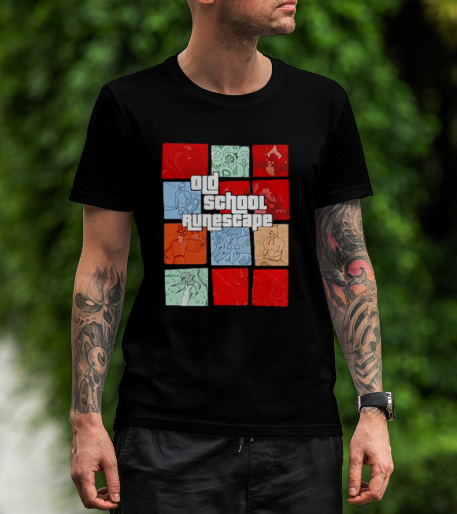 Old School RuneScape Pixel Art Character Collage T-Shirt