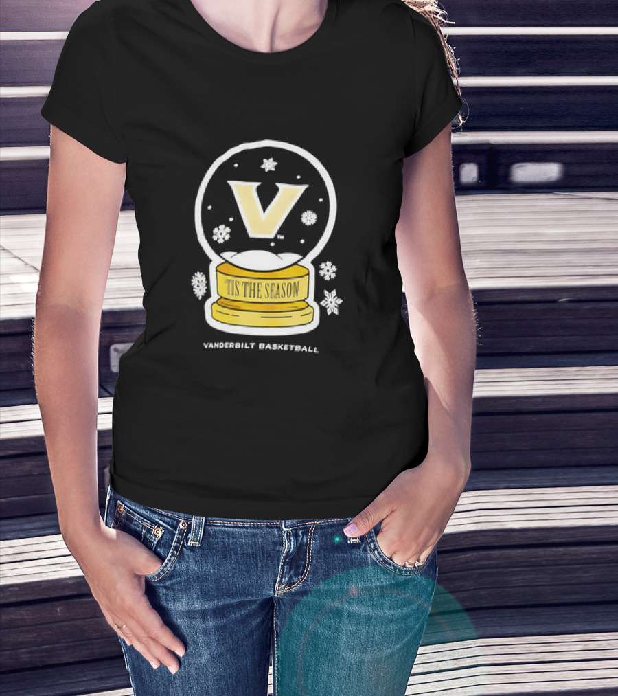 Vanderbilt Basketball Tis The Season Christmas Snow Globe T-Shirt