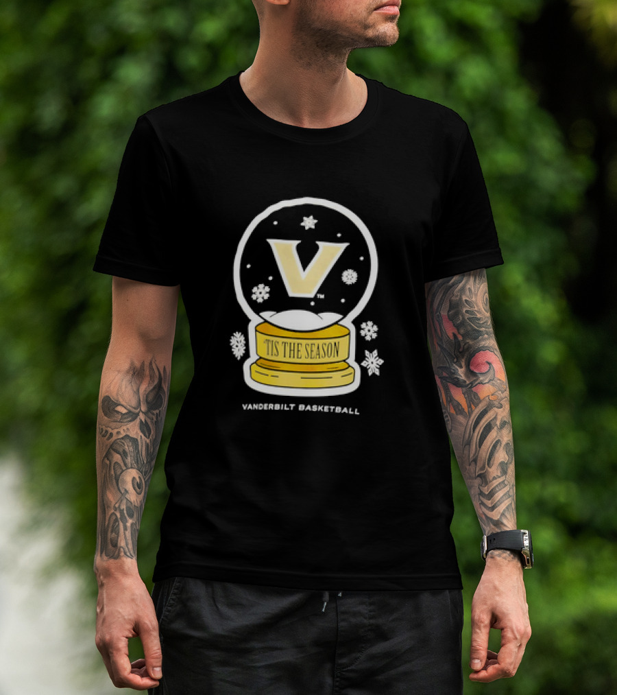 Vanderbilt Basketball Tis The Season Christmas Snow Globe T-Shirt