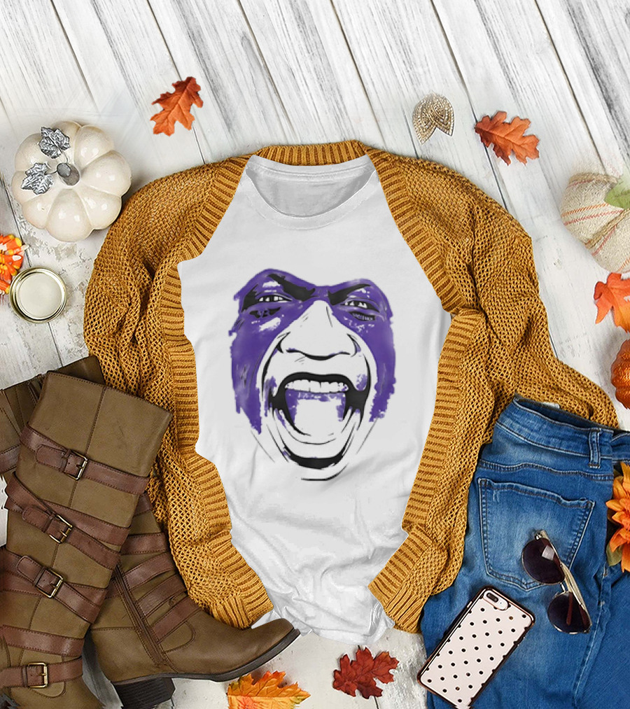 John Randle Minnesota Vikings Face Paint Scream T-Shirt