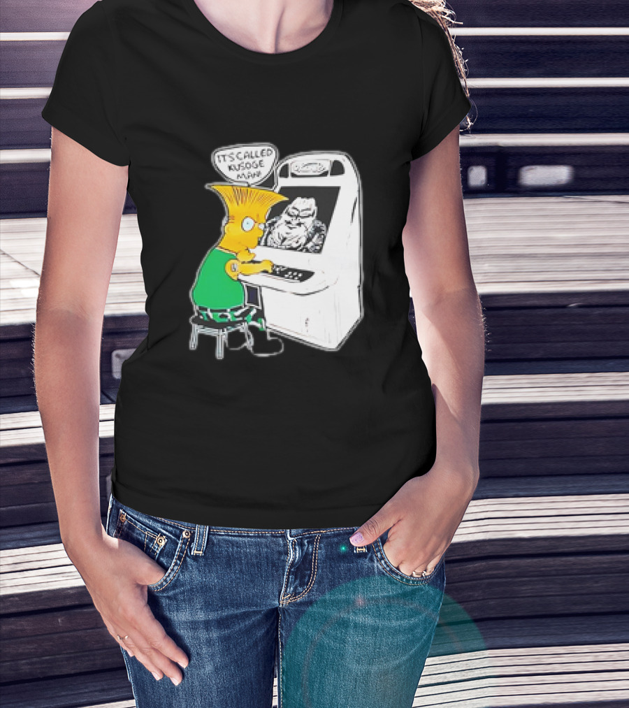 Bart Simpson It's Called Kusoge Man Playing Arcade Game T-Shirt