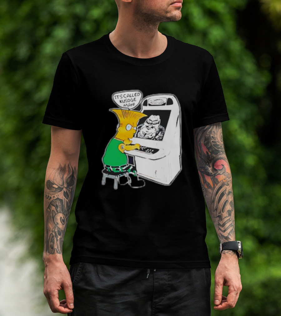 Bart Simpson It's Called Kusoge Man Playing Arcade Game T-Shirt
