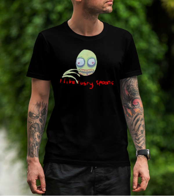Salad Fingers I Like Rusty Spoons Green Character Face T-Shirt