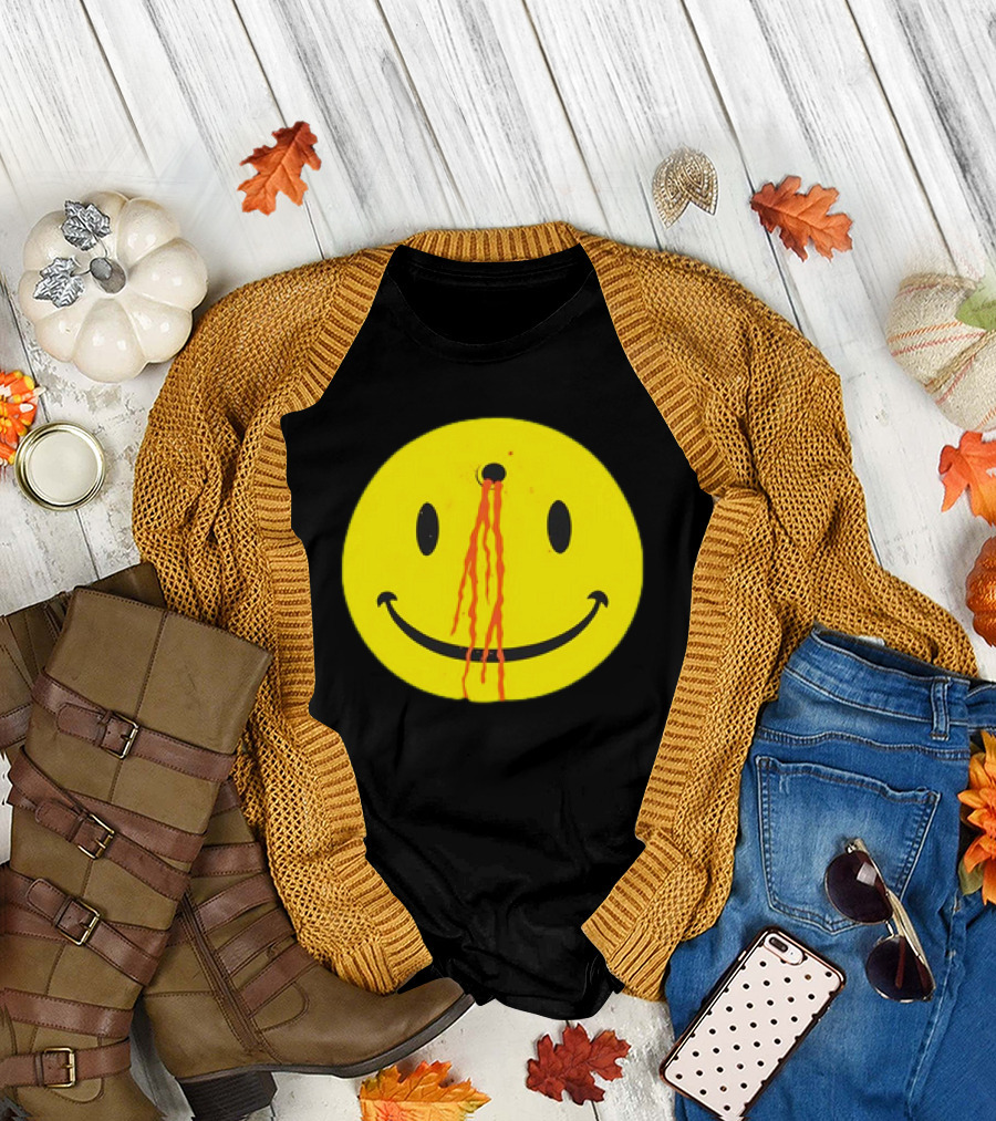 Wild Oats Shot Smiley Face Grunge T-Shirt