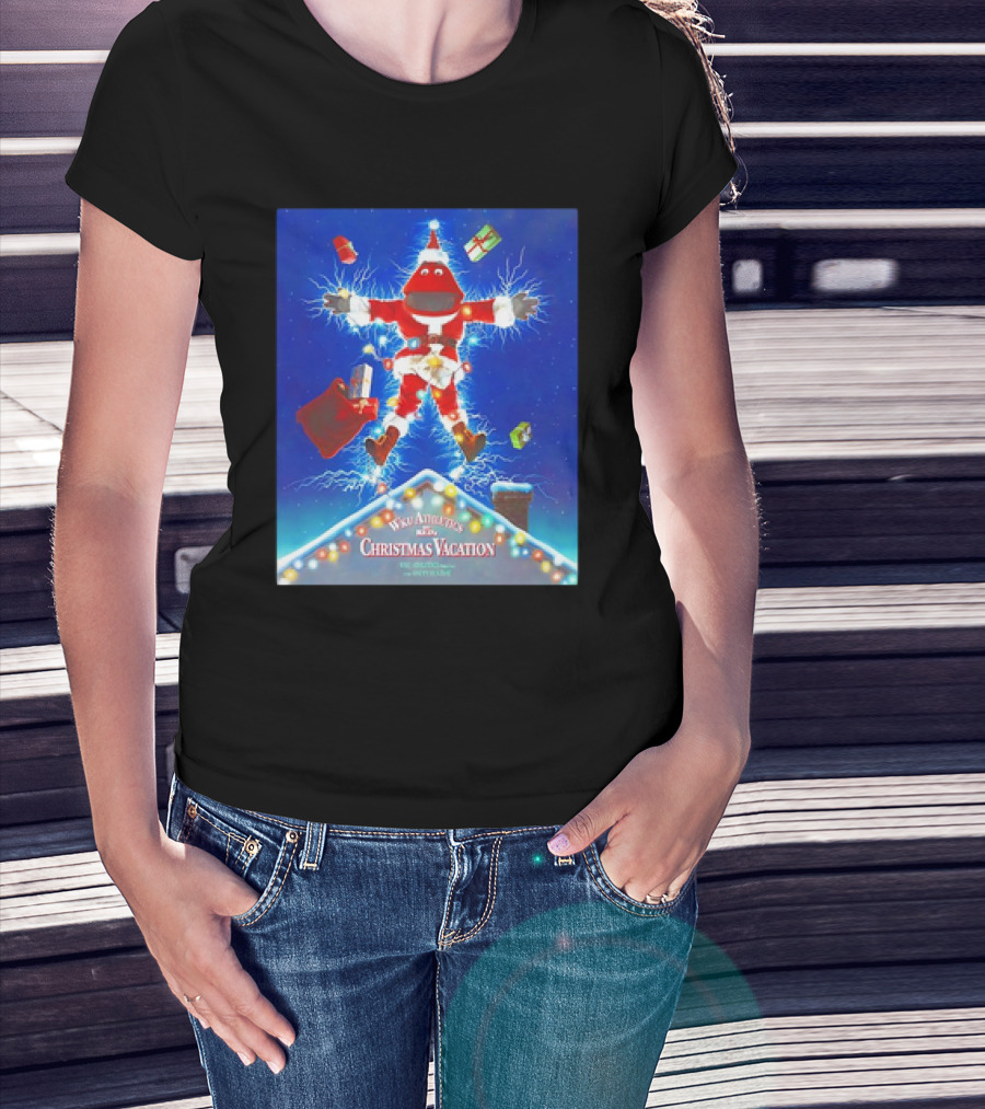 WKU Athletics Christmas Vacation Funny Santa Character On Rooftop With Presents T-Shirt