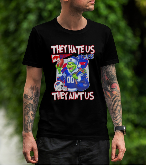 Buffalo Bills NFL Santa Grinch Christmas They Hate Us Because They Ain't Us T-Shirt