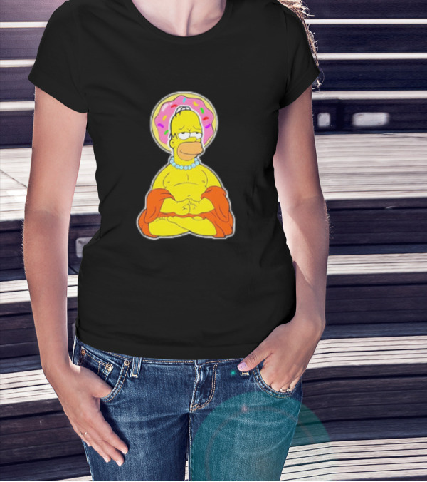 Homer Simpson Doughnut Enlightenment Buddha T-Shirt