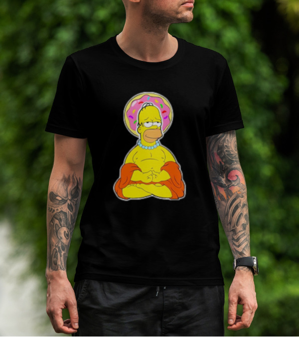 Homer Simpson Doughnut Enlightenment Buddha T-Shirt