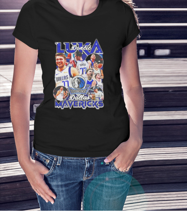 Luka Doncic Dallas Mavericks NBA Basketball Nostalgic 90s Retro Vibes T-Shirt