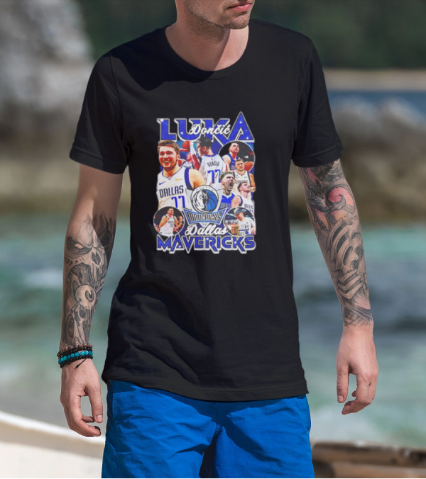 Luka Doncic Dallas Mavericks NBA Basketball Nostalgic 90s Retro Vibes T-Shirt
