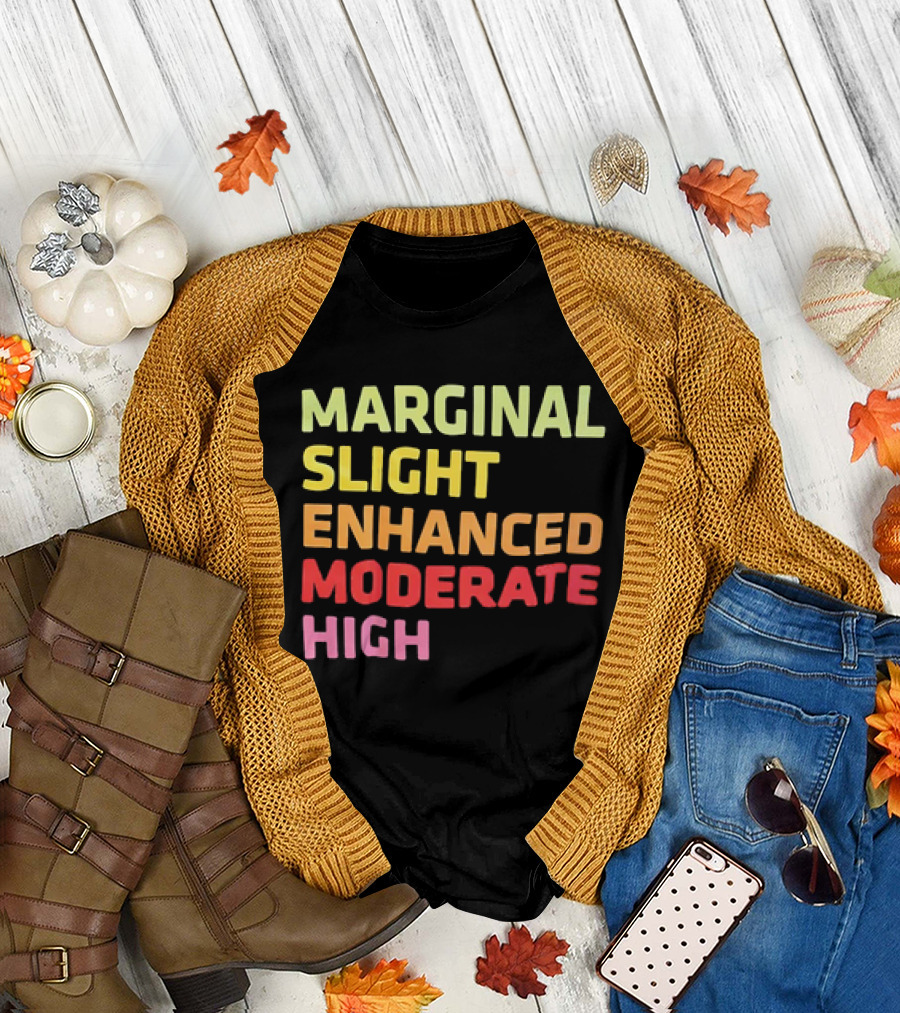 Marginal Slight Enhanced Moderate High Gradient Text T-Shirt