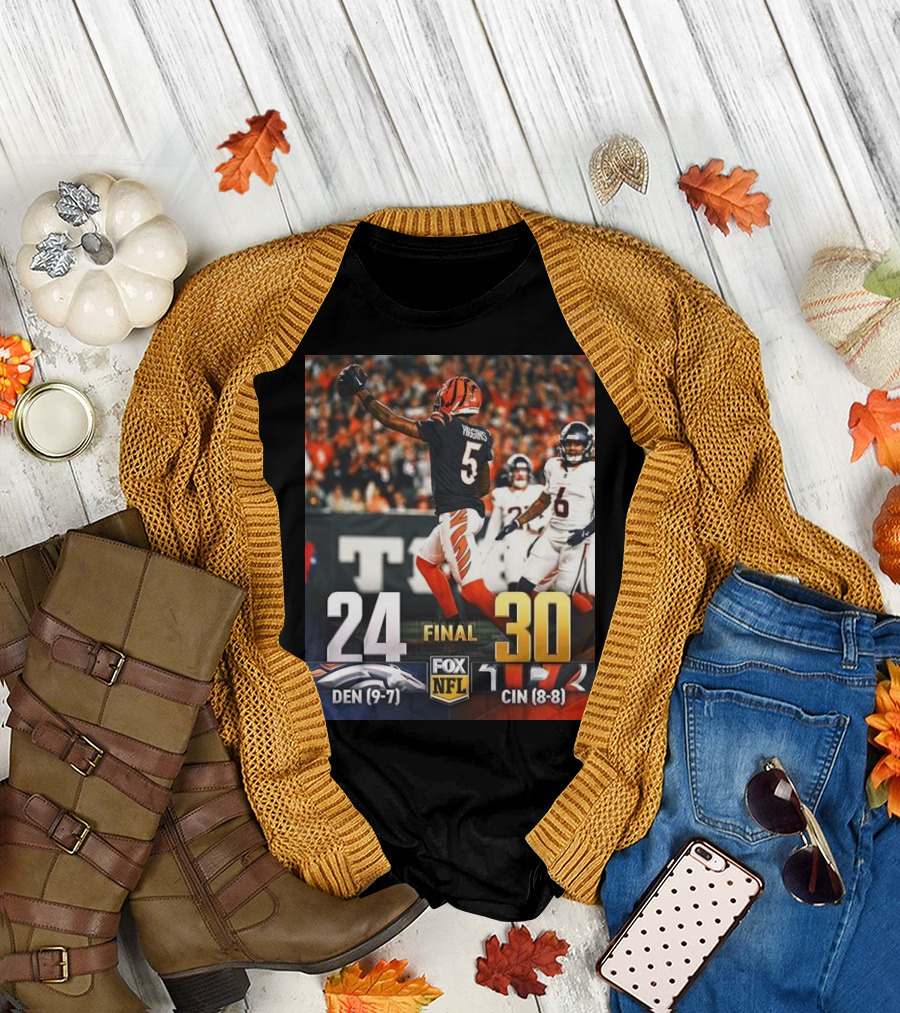Cincinnati Bengals Final Win 30-24 Over Denver Broncos NFL T-Shirt